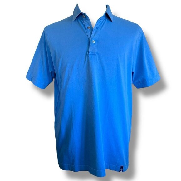 Drumohr Mens Polo Shirt XXL 2XL Blue Garment Dye Cotton Relaxed Slim Fit $130 - Picture 7 of 8